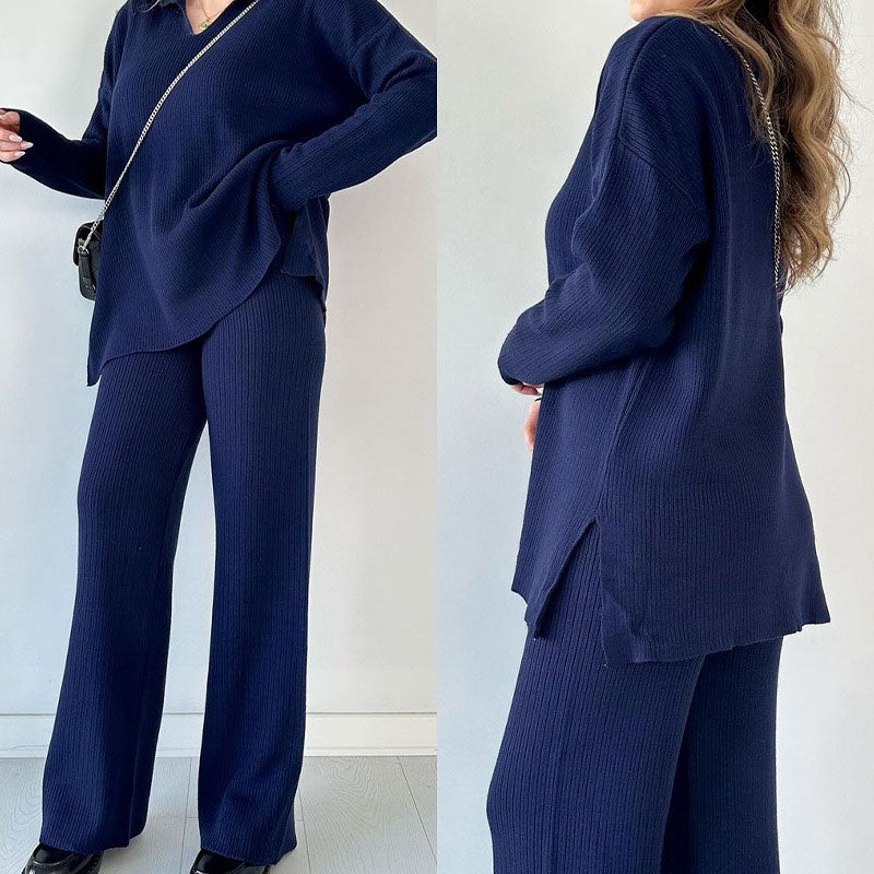 Amalia™ | Bomull Sett med V-Hals og Split
