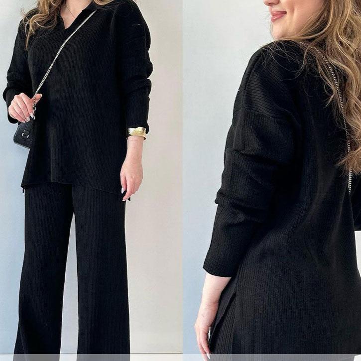 Amalia™ | Bomull Sett med V-Hals og Split