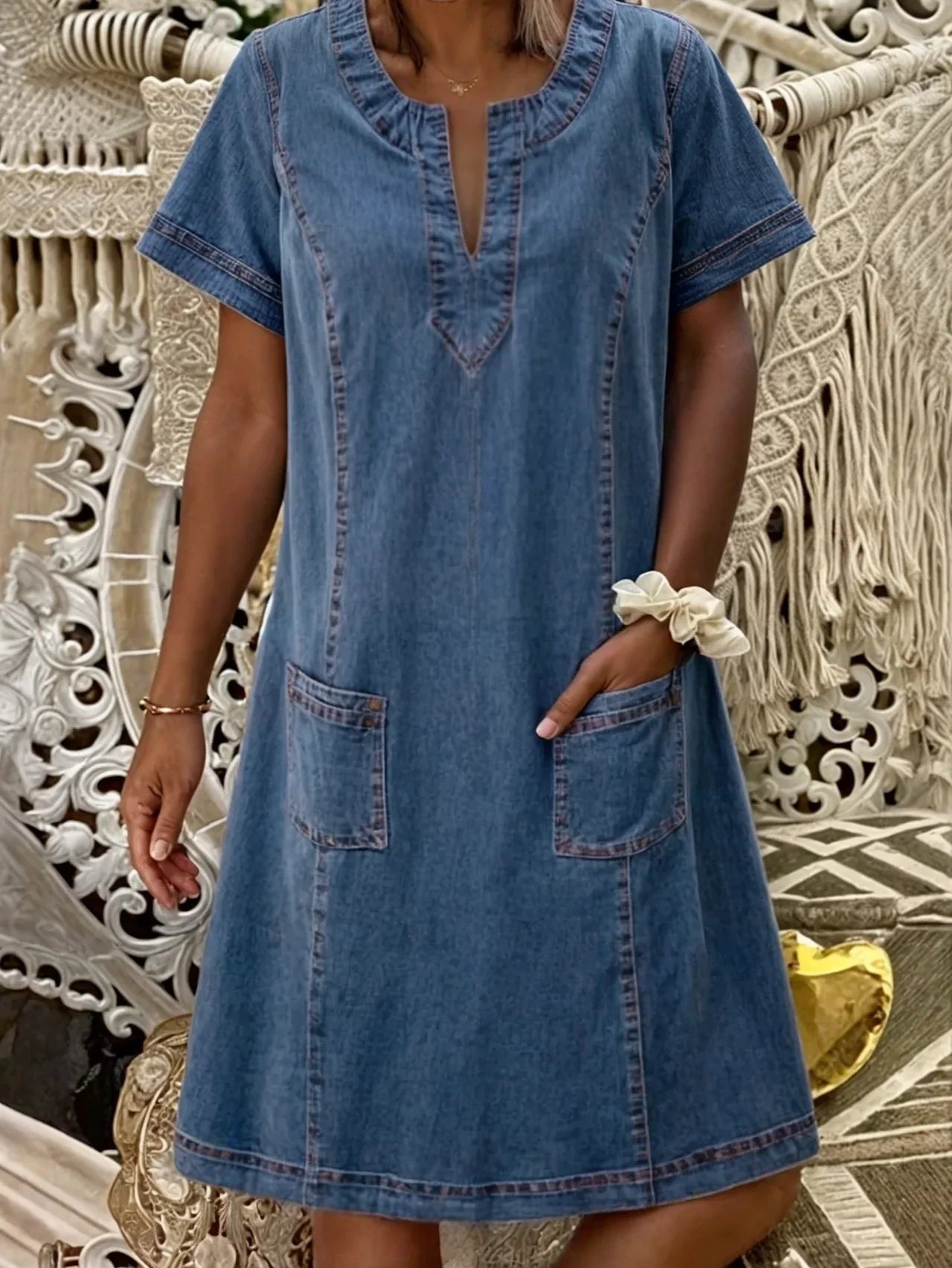 Mathea ™ | Myk Denim Kjole
