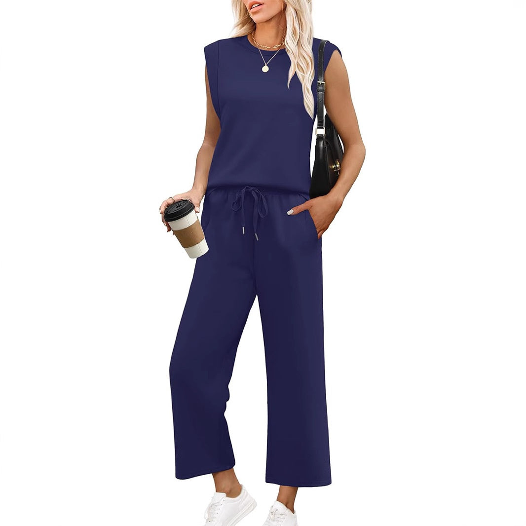 Sara™ | Cap sleeve-topp & vide crop-bukser